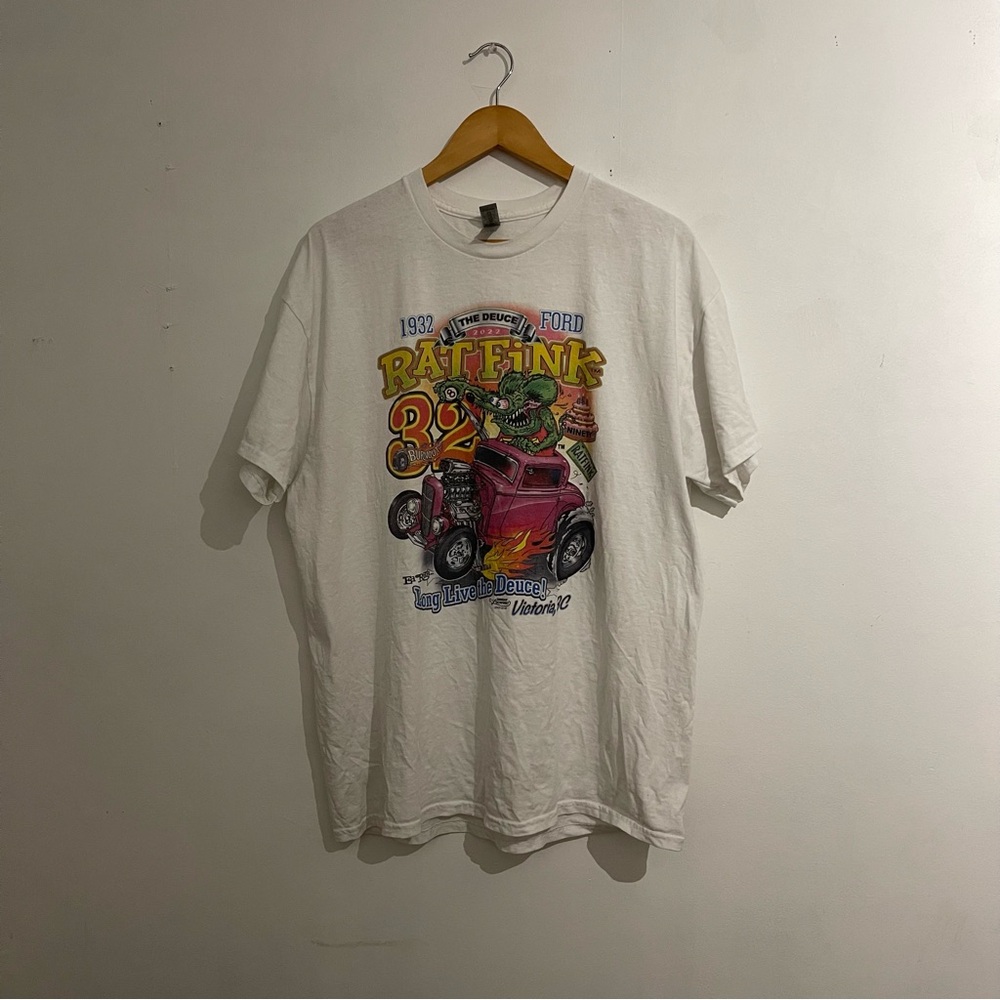 Gildan White Rat Fink Graphic Tee